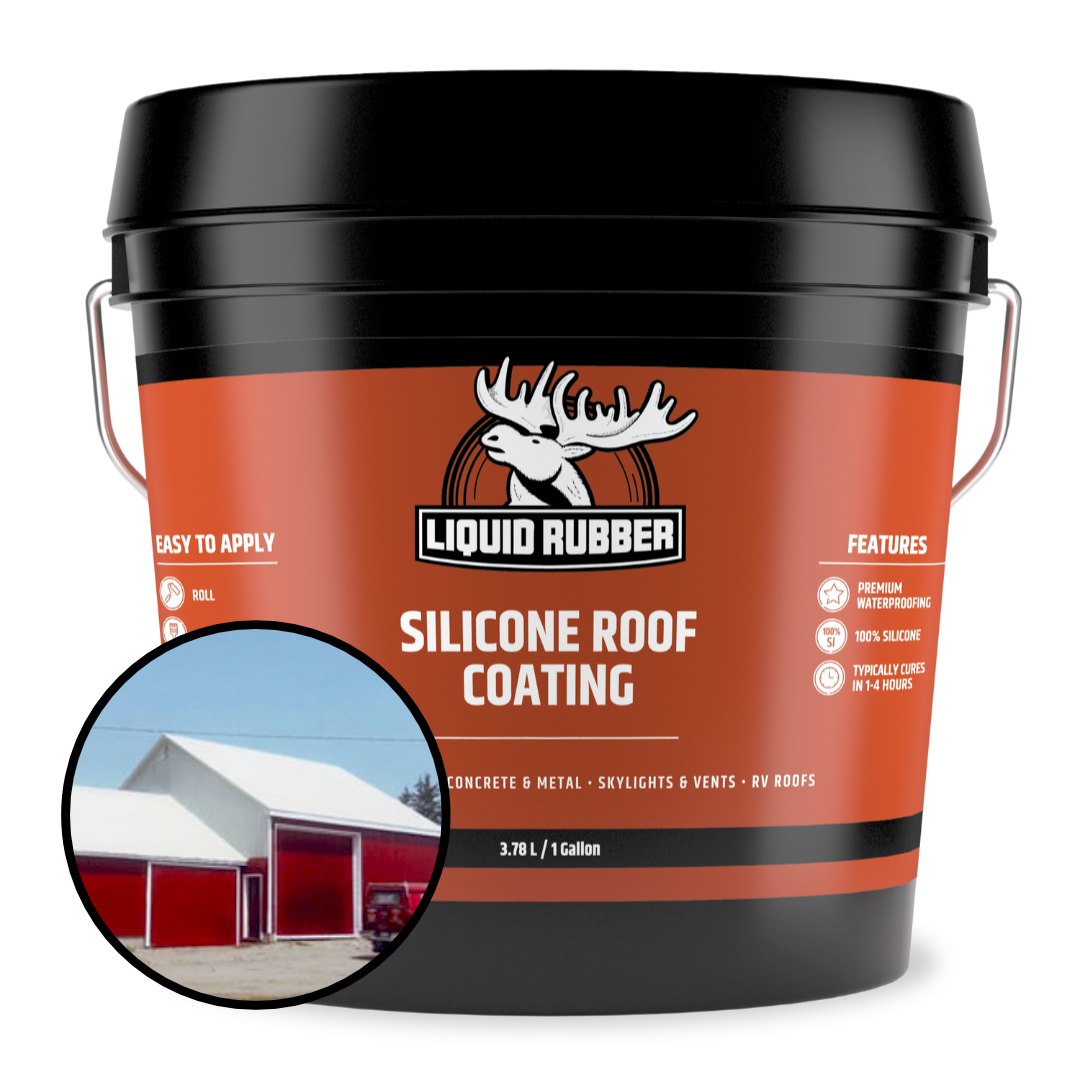 Liquid Rubber Silicone Roof Coating, White, 1 Gallon