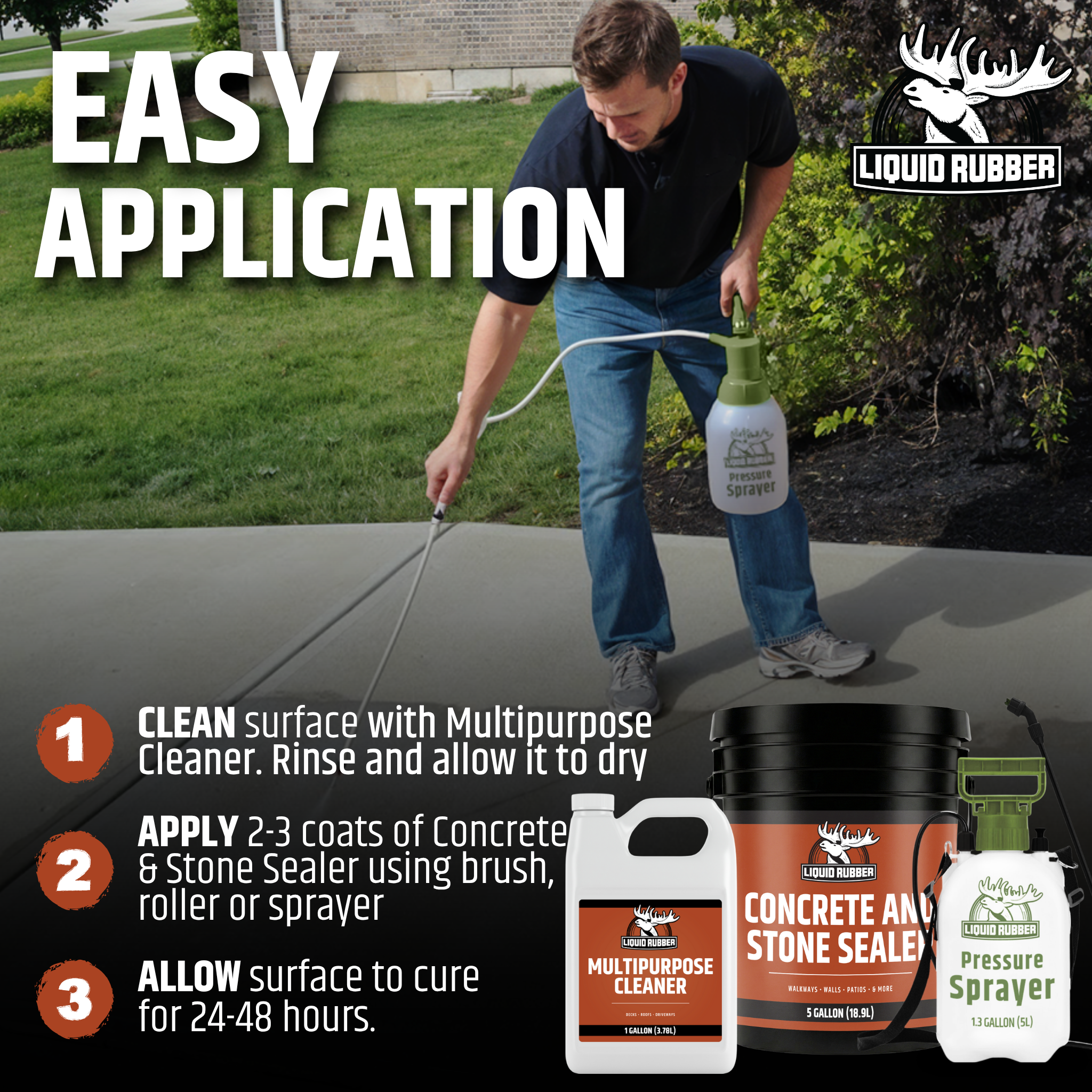 can i use a garden sprayer to apply concrete sealer Concrete and Stone Sealer – Liquid Rubber